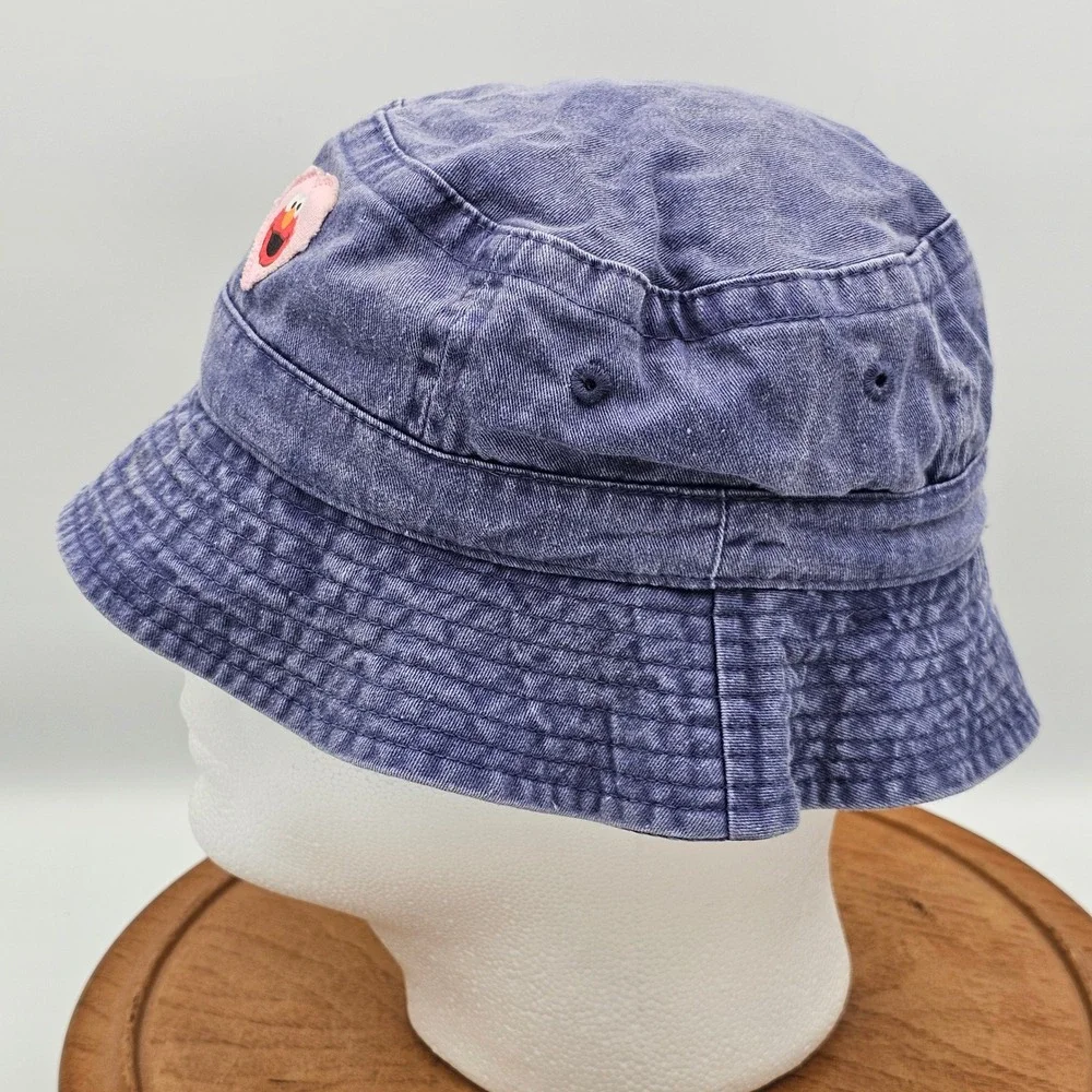 Elmo Sesame Place Heart‎ Bucket Hat Blue Denim SeaWorld Busch Gardens Exclusive